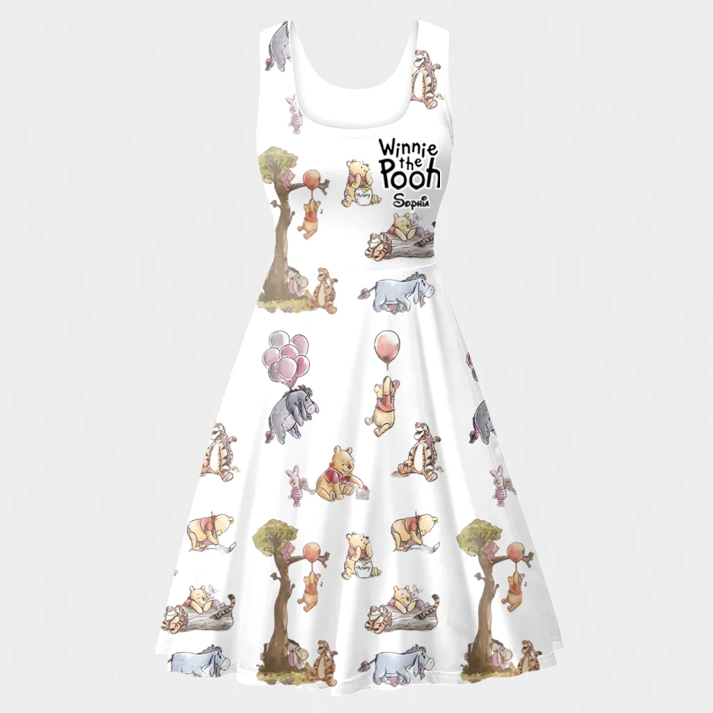 DSNY Just Loves Honey Bear - Celebrate 100th Anniversary - Personalized Skater Dress - Gift For Her, Movie Fans HH01 - Image 4
