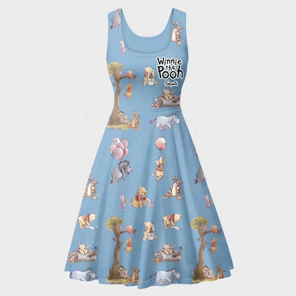 DSNY Just Loves Honey Bear - Celebrate 100th Anniversary - Personalized Skater Dress - Gift For Her, Movie Fans HH01 - Image 7