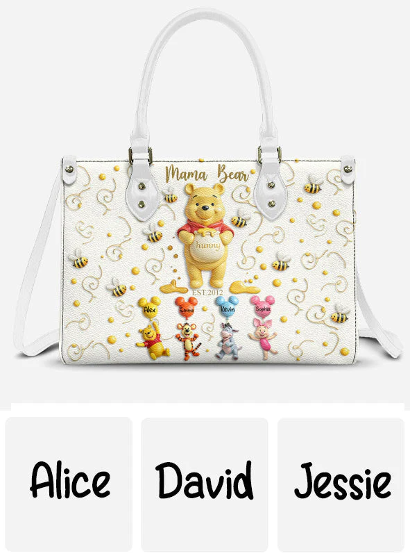 DSNY Mama Honey Bear - Personalized Leather Bag - Gift For Mom, Grandma NL122 - Image 5