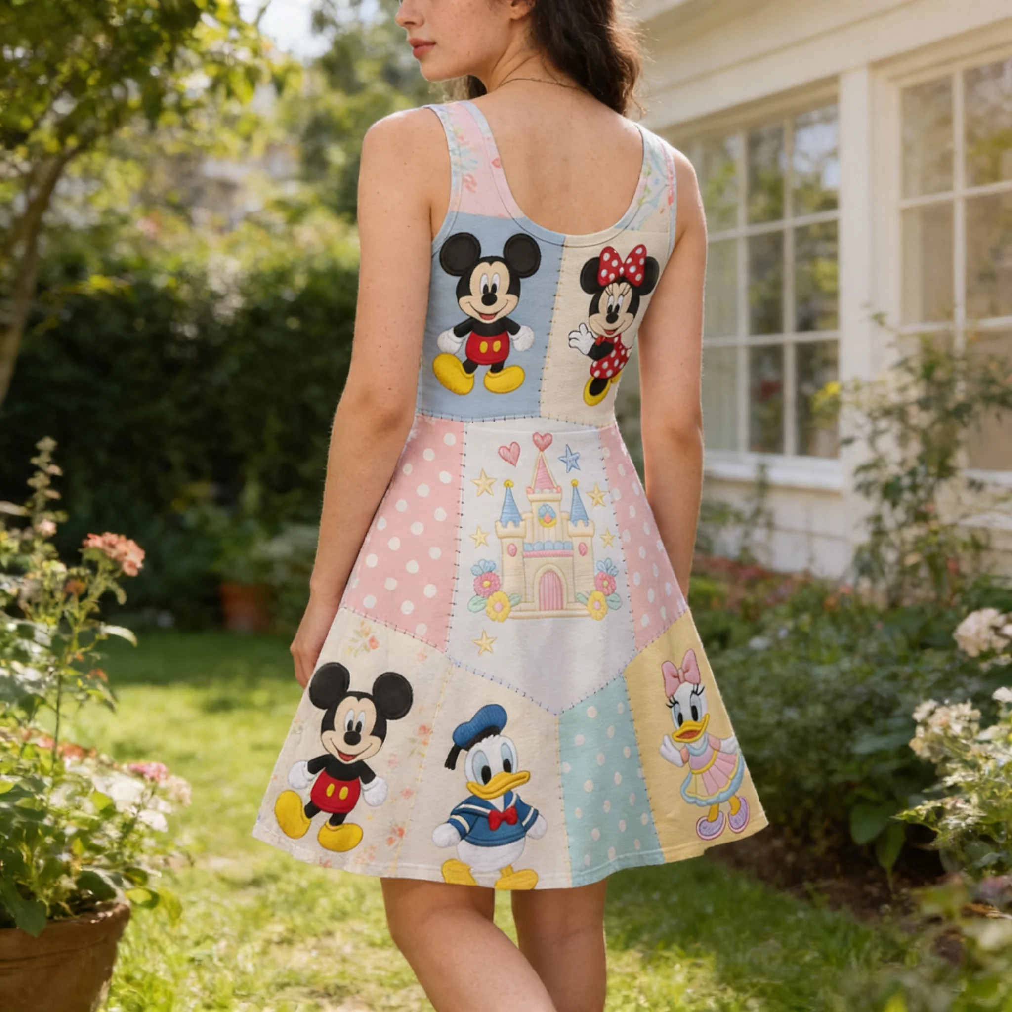DSNY MkMo Just Love Magic Mouse - Personalilzed Skater Dress - Gift For Her, Movie Fans NL122 - Image 4