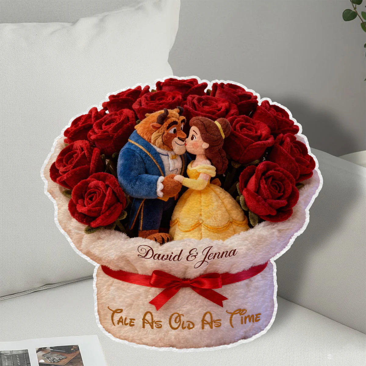 DSNY Tale As Old As Time - Personalized Custom Shaped Pillow - Gift For Movie Fans, Couples NL122 - Image 7