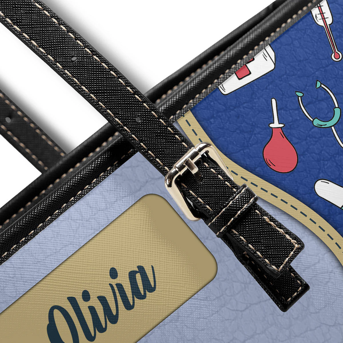 Elegant Nurse - Personalized Leather Tote Bag - Gift For Nurse | NR4 HH01 - Image 5