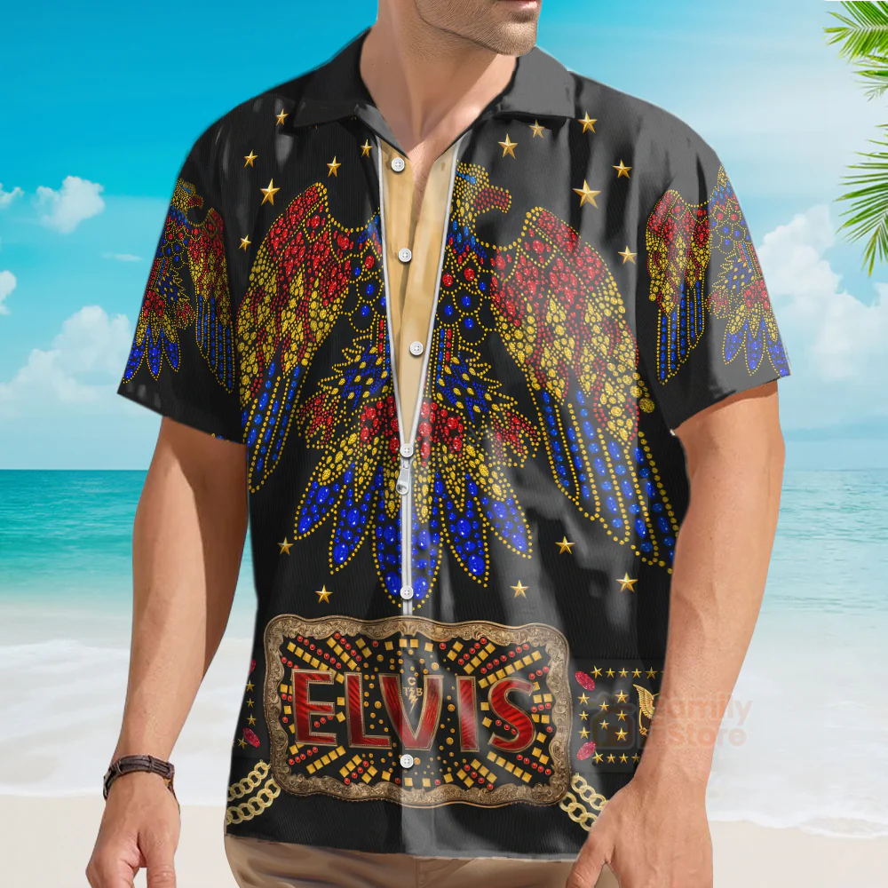 Elvis Aloha Black - Costume Cosplay Hoodie Sweatshirt Sweatpants CSELV010 - Image 8