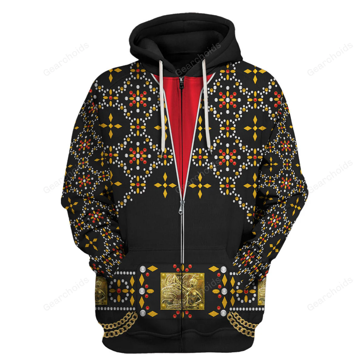 Elvis Black Conquistador Costume Black  - Costume Cosplay Hoodie Sweatshirt Sweatpants CSELV015 - Image 3