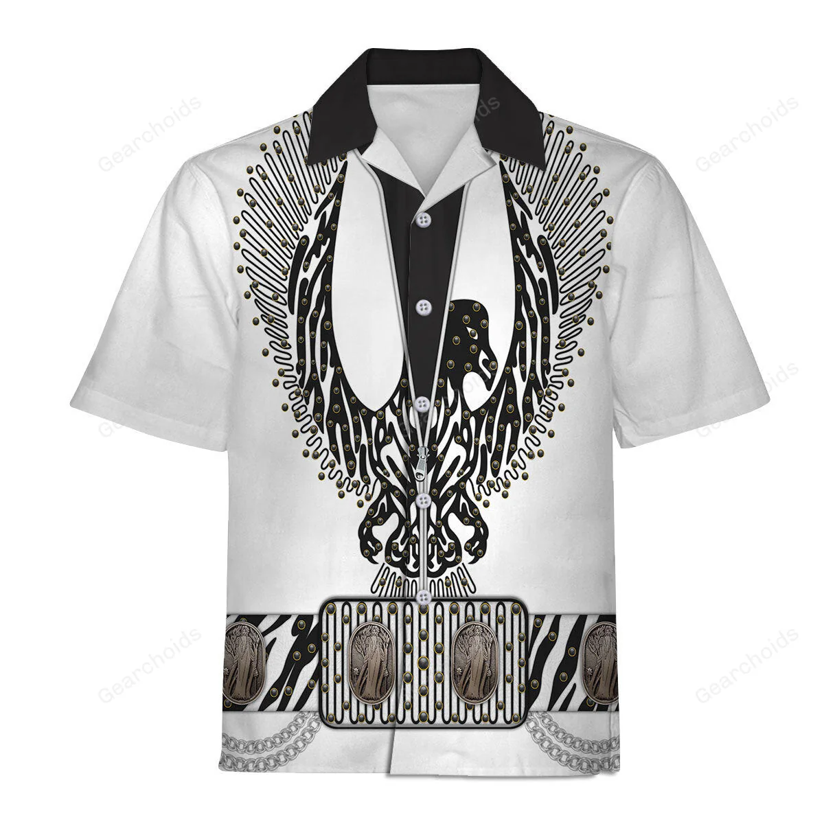 Elvis Black Phoenix Suit - Costume Cosplay Hawaiian Shirt CSELV034