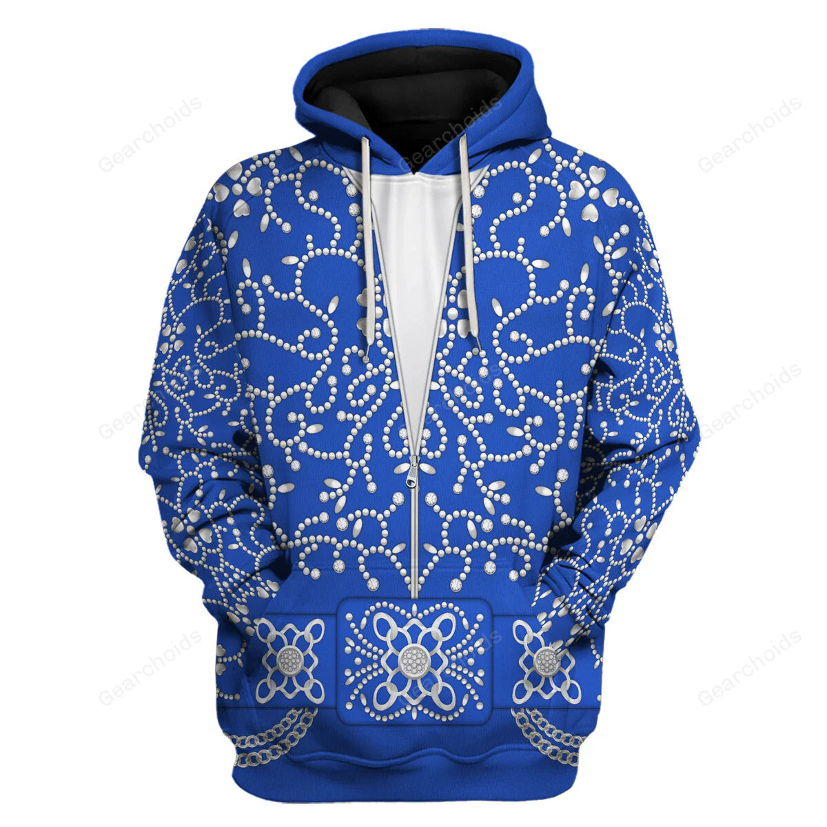 Elvis Blue Swirl Blue - Costume Cosplay Hoodie Sweatshirt Sweatpants CSELV024 - Image 2