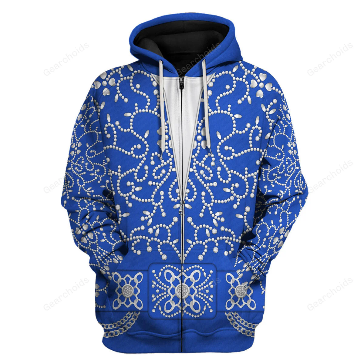 Elvis Blue Swirl Blue - Costume Cosplay Hoodie Sweatshirt Sweatpants CSELV024 - Image 3
