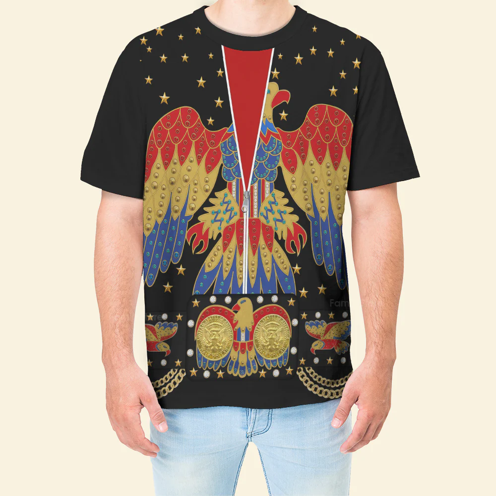 Elvis EAGLE Black - Costume Cosplay Hoodie Sweatshirt Sweatpants Hawaiian shirt Tshirt CSELV012 - Image 14