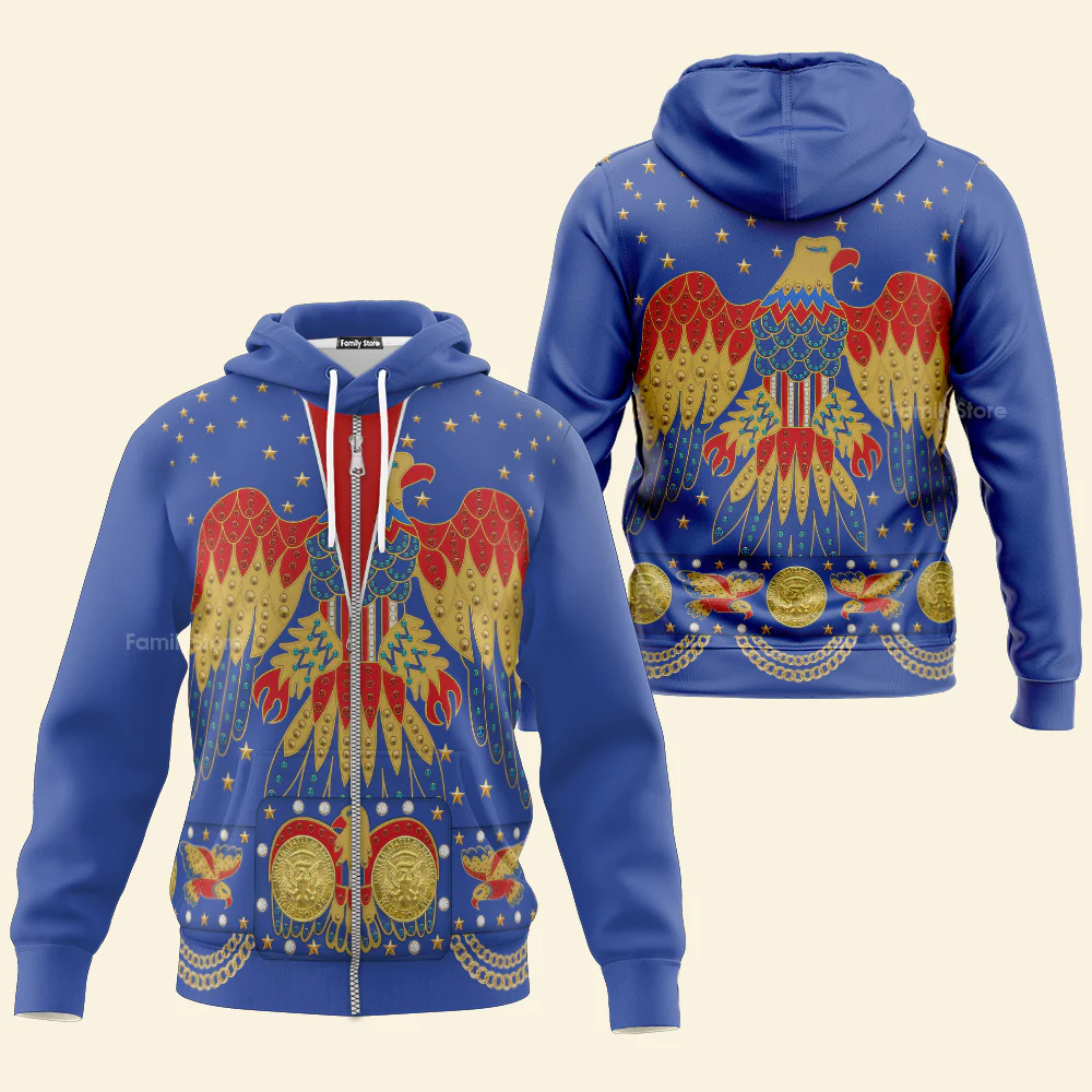 Elvis EAGLE Blue - Costume Cosplay Hoodie Sweatshirt Sweatpants CSELV023 - Image 4