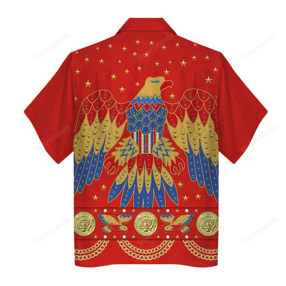 Elvis EAGLE Red  - Costume Cosplay Hawaiian Shirt CSELV026 - Image 2