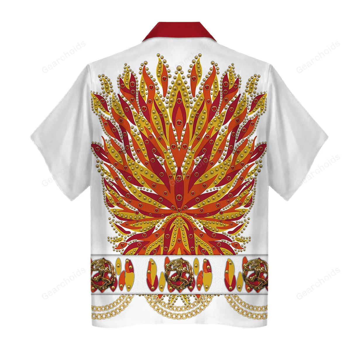 Elvis Flame Outfit - Costume Cosplay Hawaiian Shirt CSELV011 - Image 2