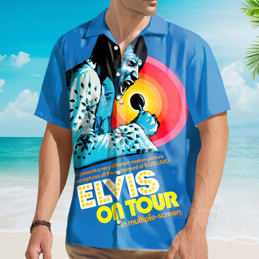 Elvis On Tour In Multiple Screen - Hawaiian Shirt - Image 4