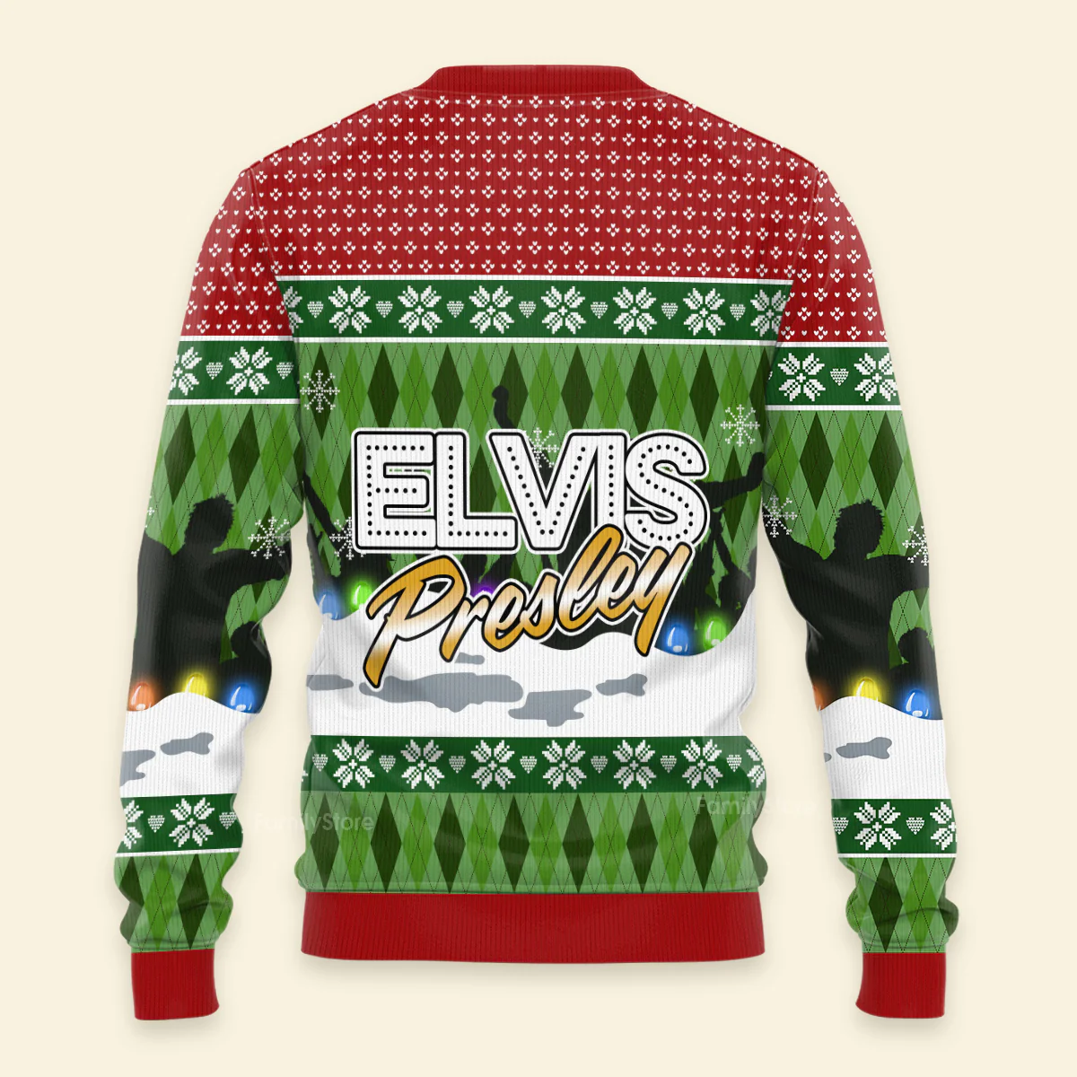 Elvis Only The Best Grandmas Listen To Elvis - Costumes Cosplay Ugly Christmas Sweater - Image 3