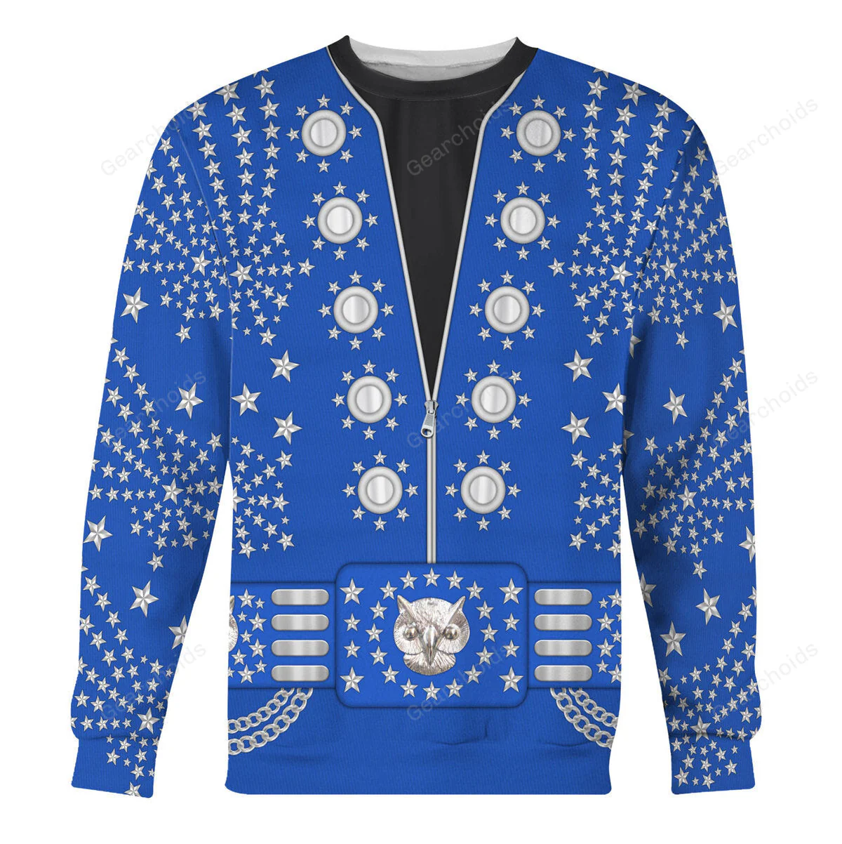 Elvis Owl Blue - Costume Cosplay  Hoodie Sweatshirt Sweatpants CSELV006 - Image 10