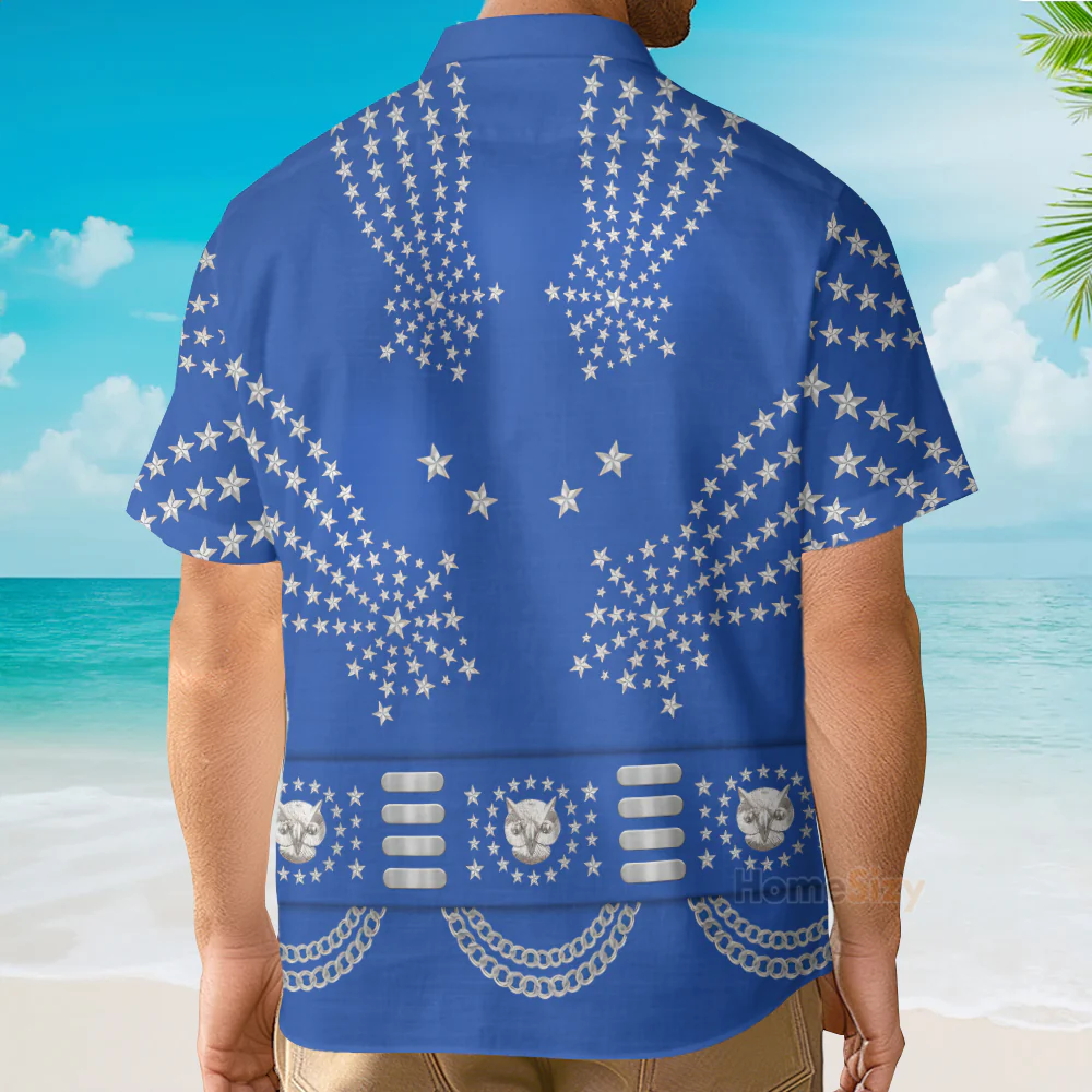 Elvis Owl Blue - Costume Cosplay  Hoodie Sweatshirt Sweatpants CSELV006 - Image 5