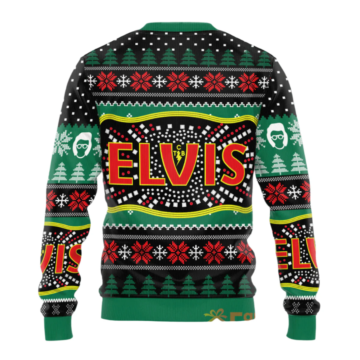 Elvis Presley Belt Buckle Sign With Rhinestone  - Costumes Cosplay Ugly Christmas Sweater CSELV051 - Image 2