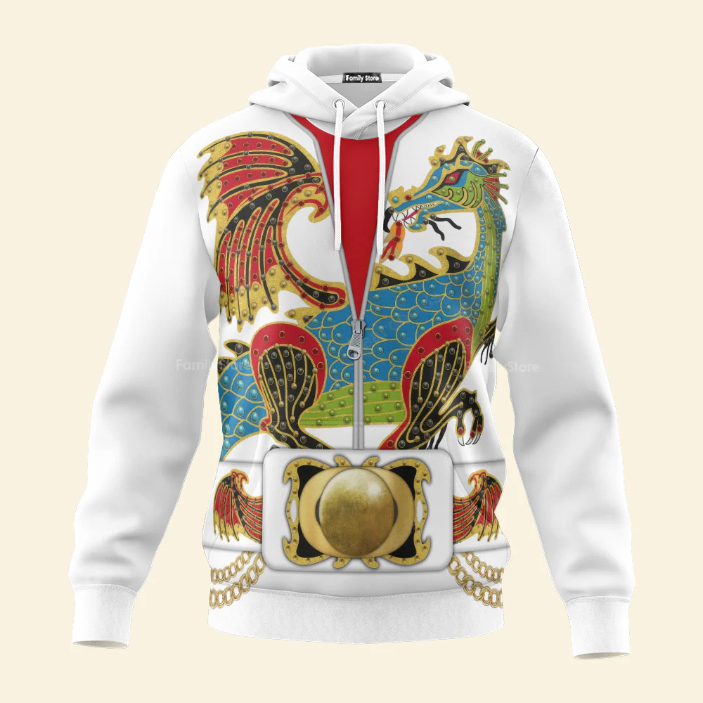 Elvis Presley The Dragon Outfit Black - Costume Cosplay Hoodie Sweatshirt Sweatpants CSELV017 - Image 2