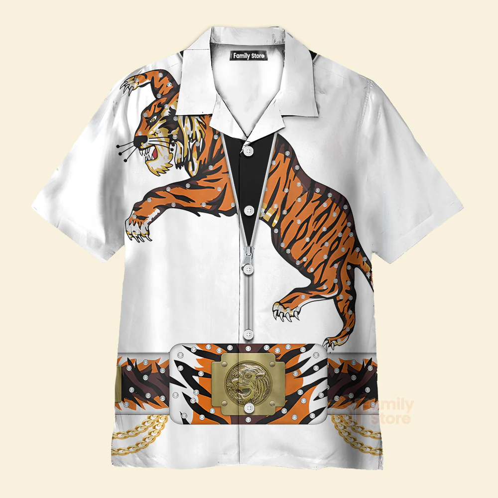 Elvis Presley Tiger - Costume Cosplay Hawaiian Shirt  CSELV002