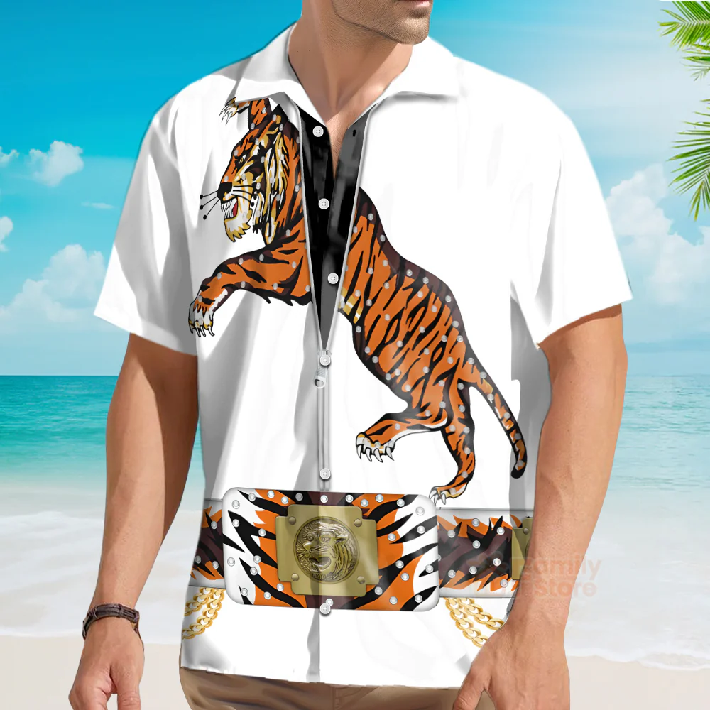 Elvis Presley Tiger - Costume Cosplay Hawaiian Shirt  CSELV002 - Image 4