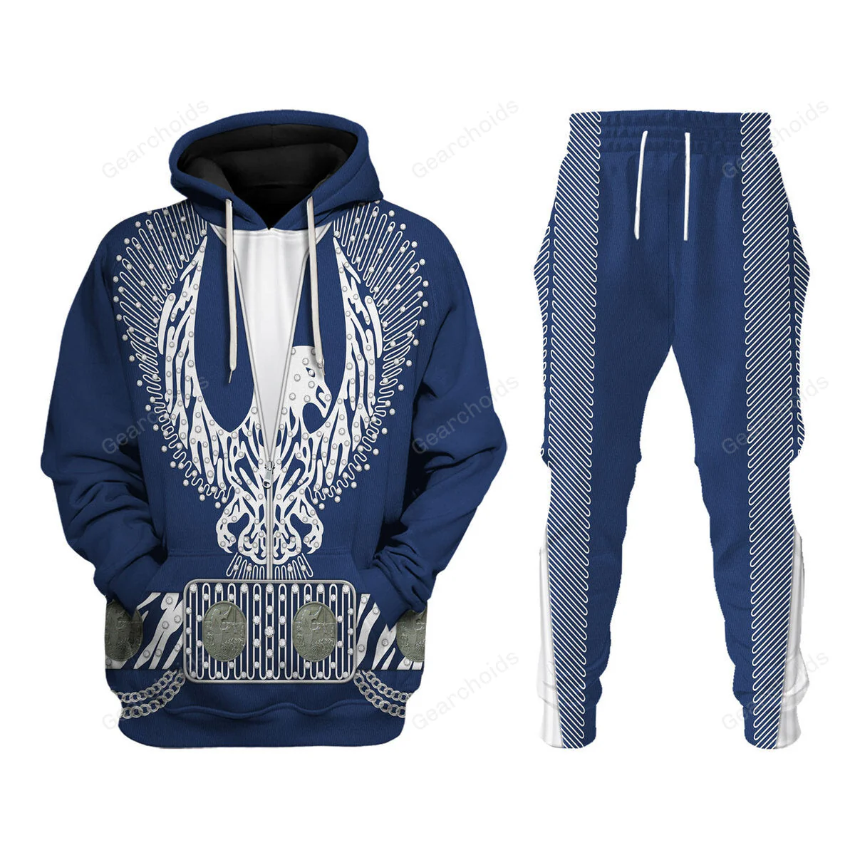 Elvis Silver Phoenix Blue - Costume Cosplay Hoodie Sweatshirt Sweatpants CSELV018