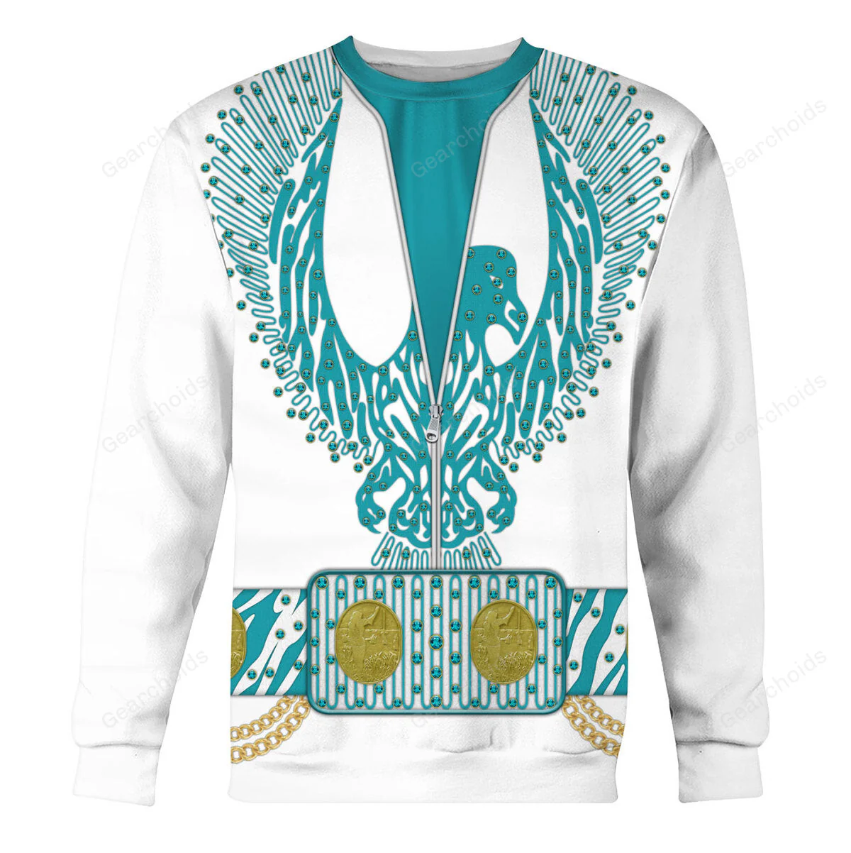 Elvis Turquoise Phoenix - Costume Cosplay Hoodie Sweatshirt Sweatpants CSELV038 - Image 4