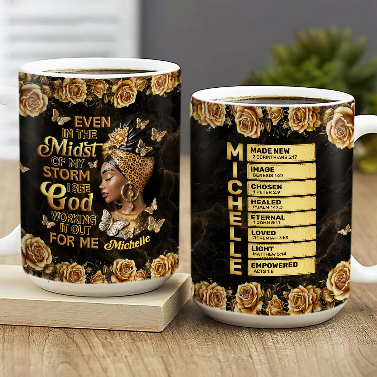 Even In The Midst Of My Storm I See God Working It Out For Me -Personalized Mug - Christian Gift For African Mom, Grandma BA01