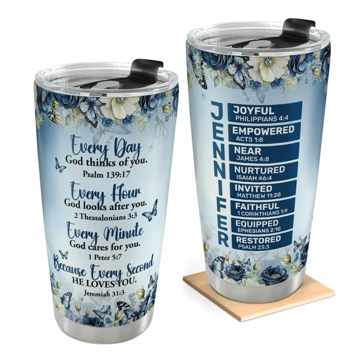 Every Day God Thinks Of You - Personalized Stainless Steel Tumbler - Gift For Her | HN02