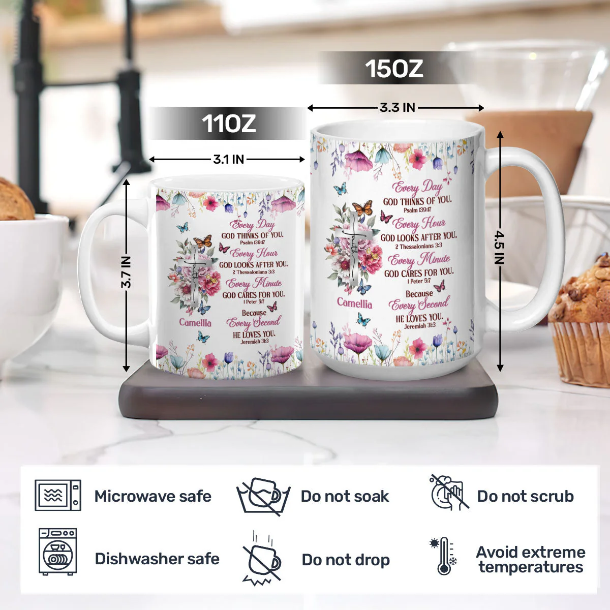 Every Day God Thinks Of You - Personalized Mug - Christian Gift For Her BA01. - Image 5
