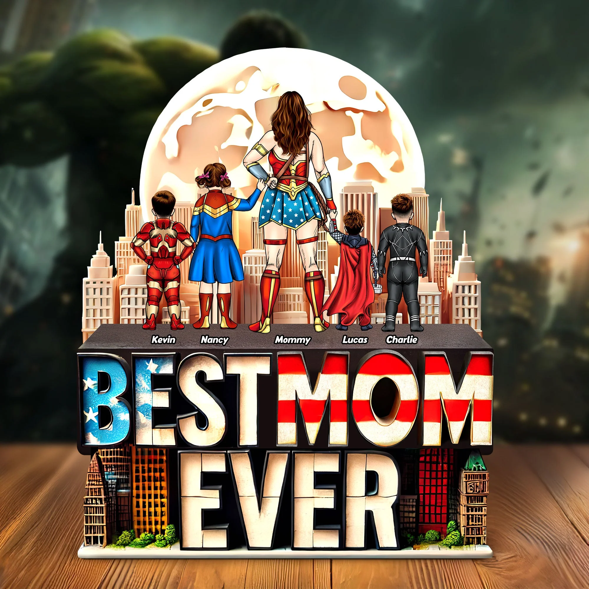 Every Family Needs a Super Mom - Personalized Shaped Acrylic Plaque - Gift For Mom - Image 2