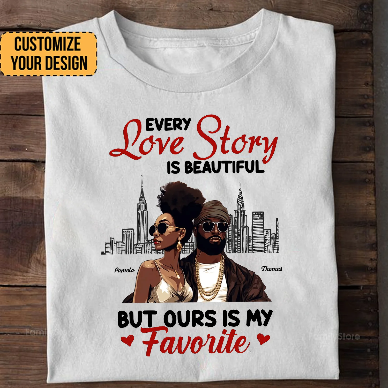 Every Love Story Is Beautiful But Ours Is My Favorite Black African - Personalized Shirt - Gift For Couple, Husband Wife - GR5 NH96 - Image 2