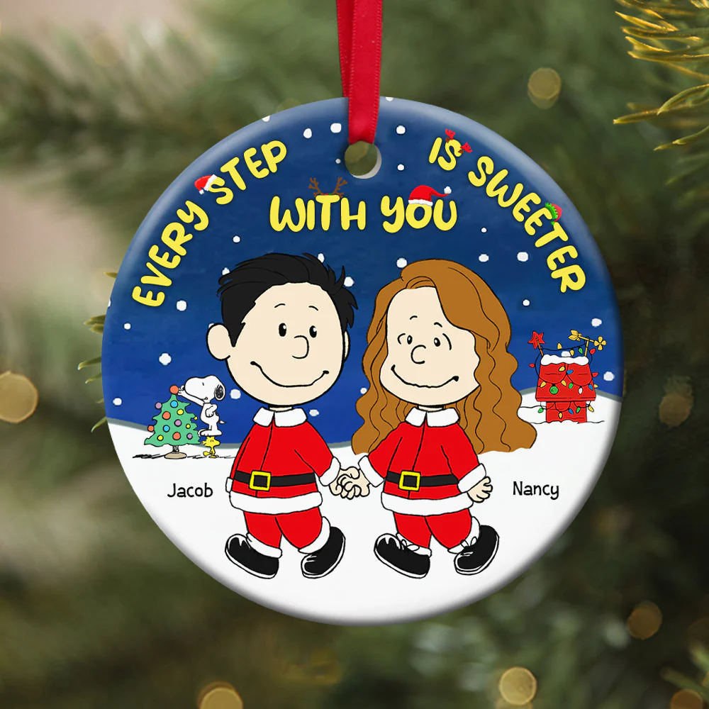 Peanut Every Step Is Sweeter With You - Gift For Couples - Personalized Ceramic Ornament - CL43