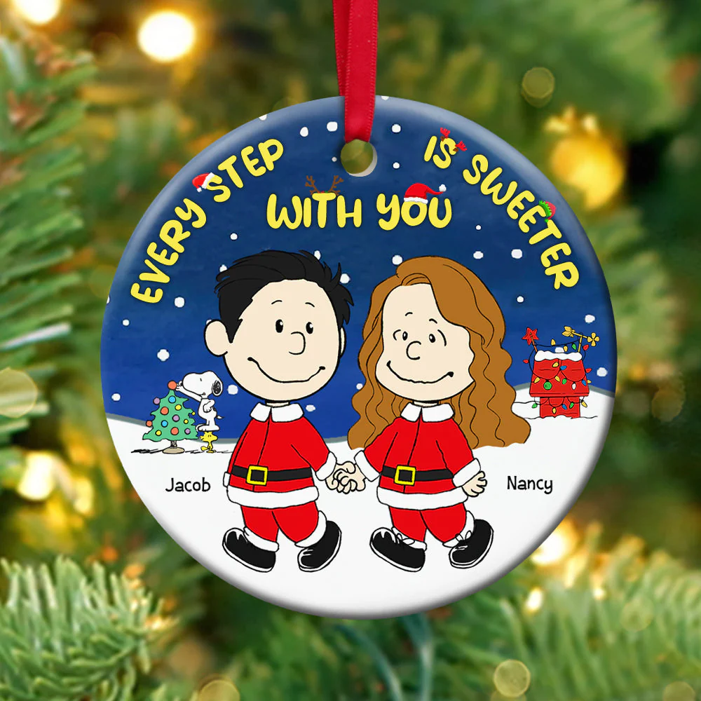 Peanut Every Step Is Sweeter With You - Gift For Couples - Personalized Ceramic Ornament - CL43 - Image 2