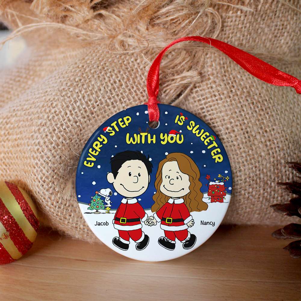 Peanut Every Step Is Sweeter With You - Gift For Couples - Personalized Ceramic Ornament - CL43 - Image 4