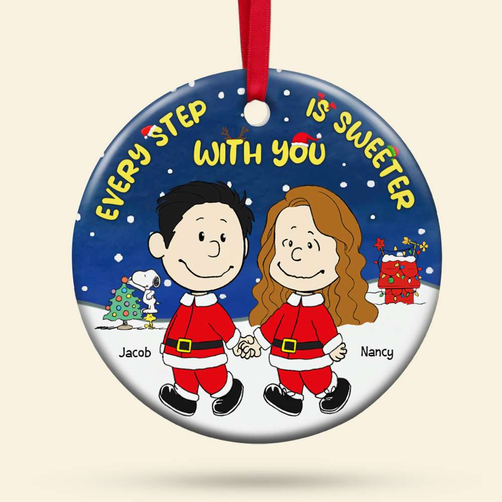 Peanut Every Step Is Sweeter With You - Gift For Couples - Personalized Ceramic Ornament - CL43 - Image 5