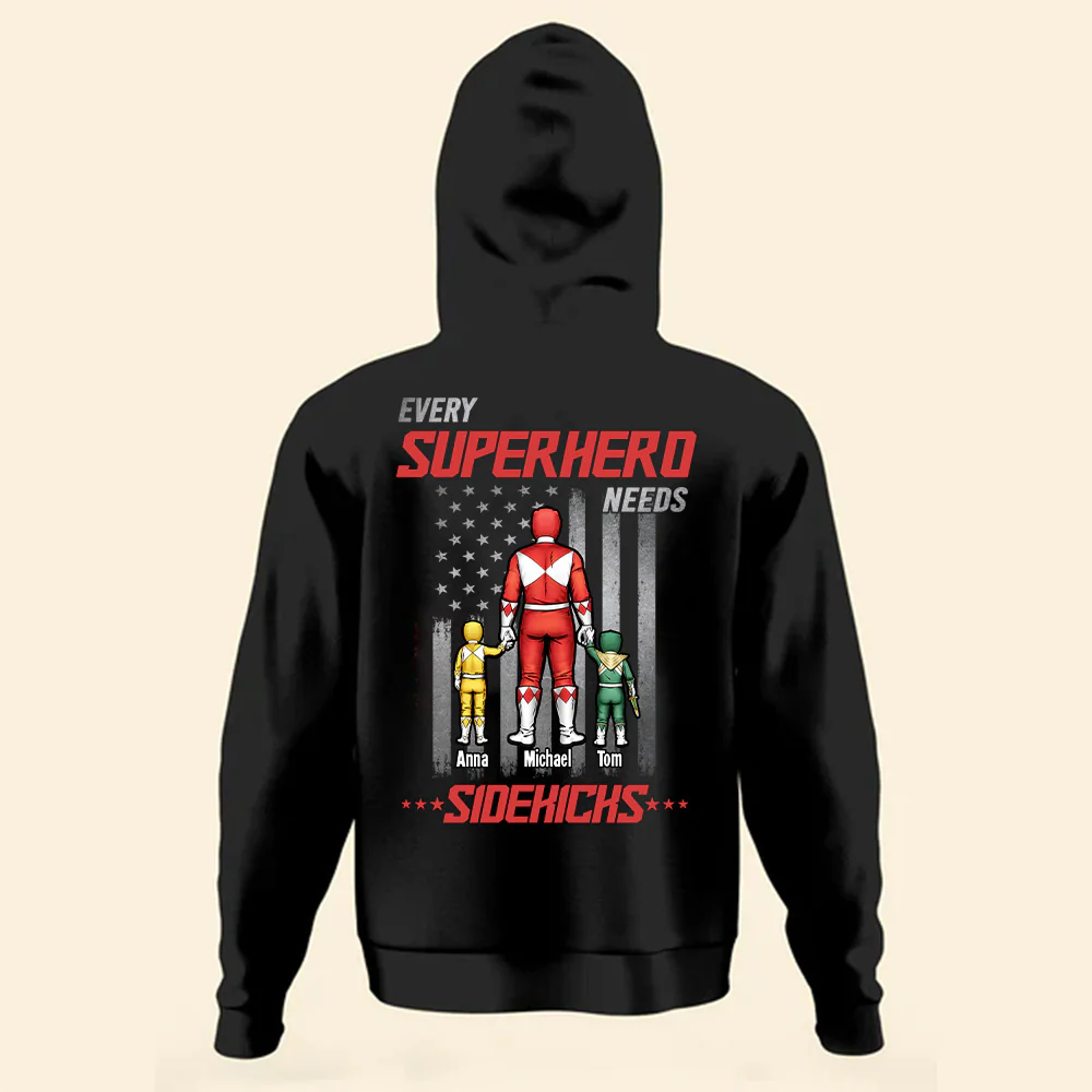 Super Mighty Morphin Power Rangers Dad - Gift For Dad - Personalized TShirt - CL21 NA94 - Image 3