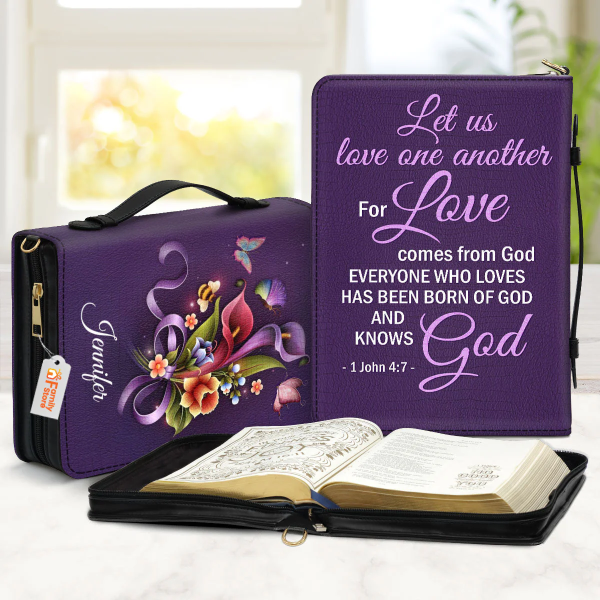 Everyone Who Loves Has Heen Born Of God And Knows God - Scripture Gifts For Women Of God - Personalized Bible Covers - AT4081422 - Image 2