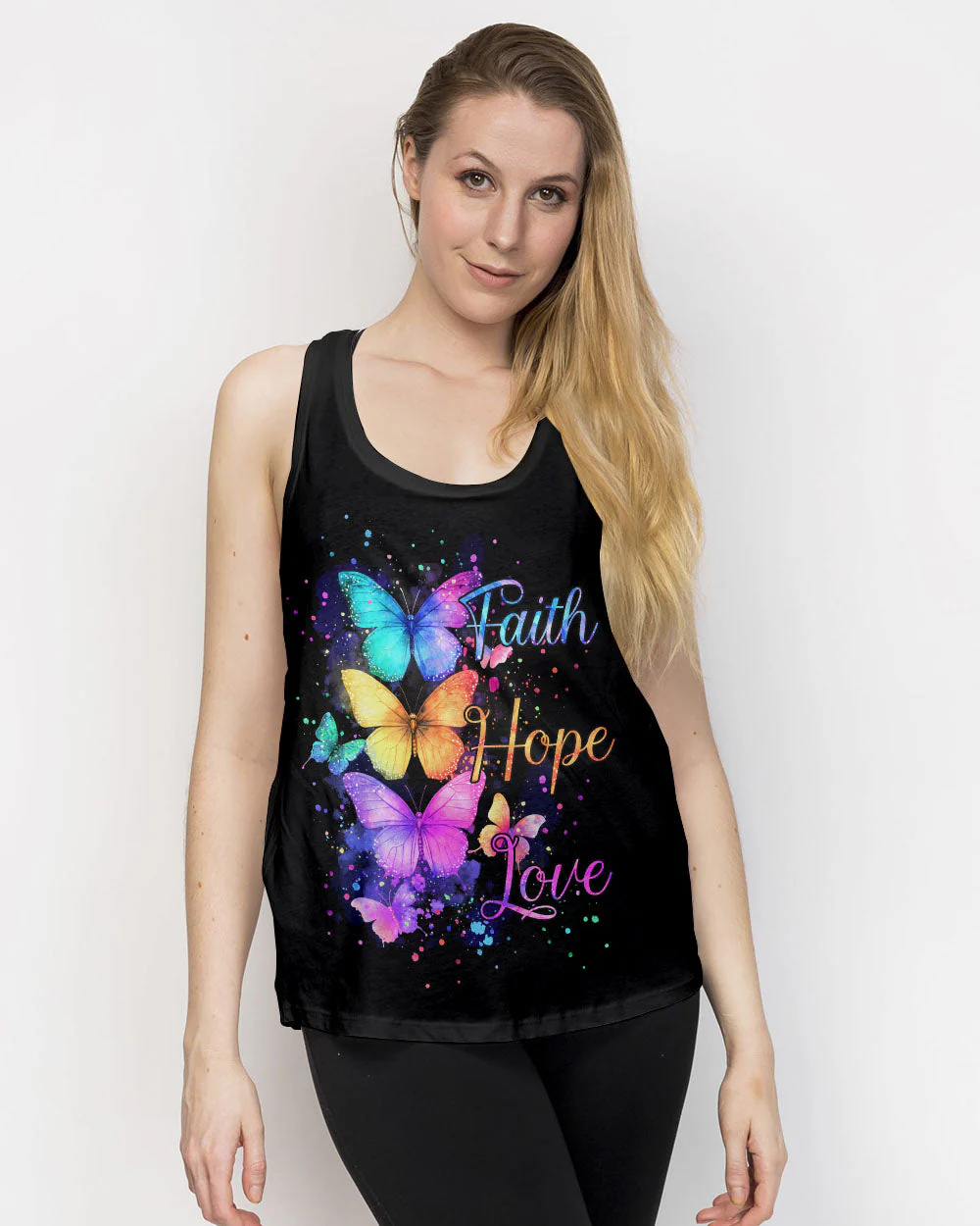 Faith Hope Love Butterflies Women's All Over Print Shirt - 2201251 - Image 12