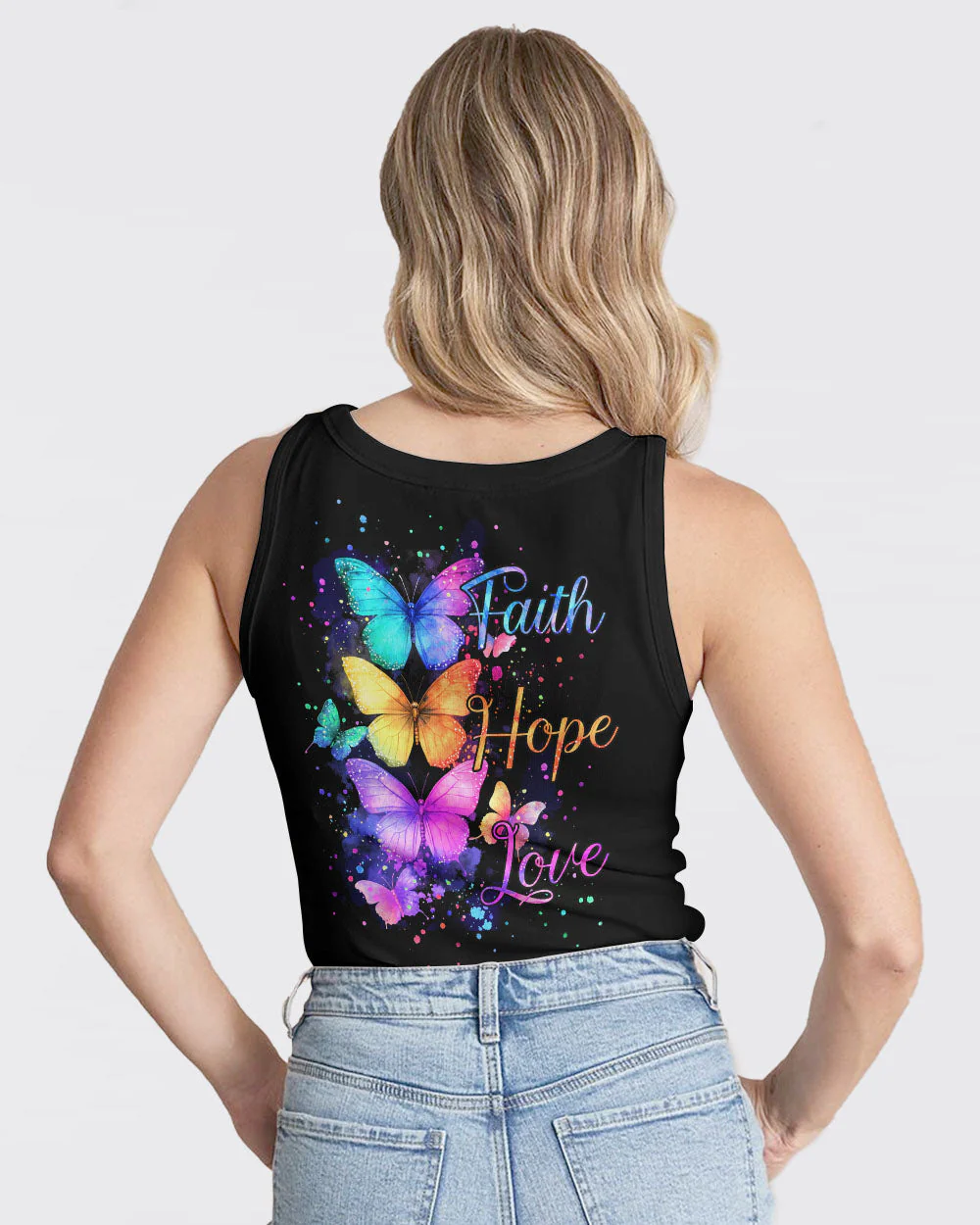 Faith Hope Love Butterflies Women's All Over Print Shirt - 2201251 - Image 14