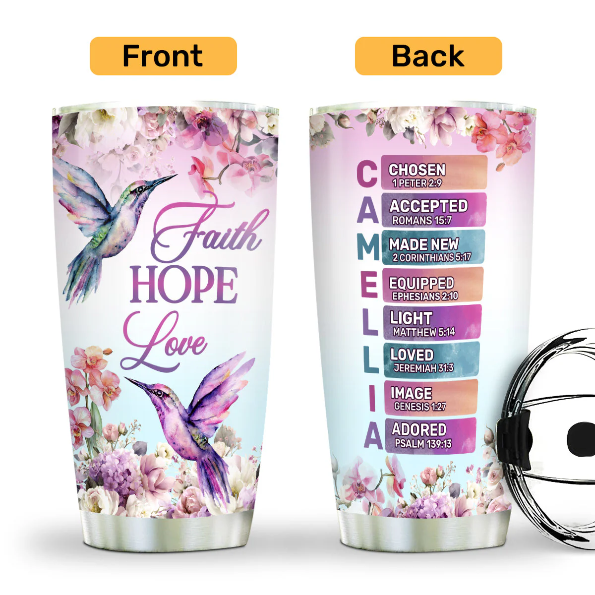 Faith Hope Love - Personalized Stainless Steel Tumbler HL128 - Image 2