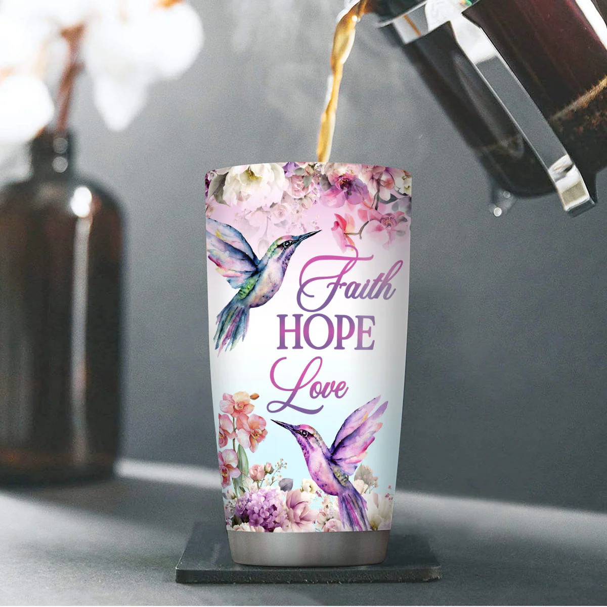 Faith Hope Love - Personalized Stainless Steel Tumbler HL128 - Image 4