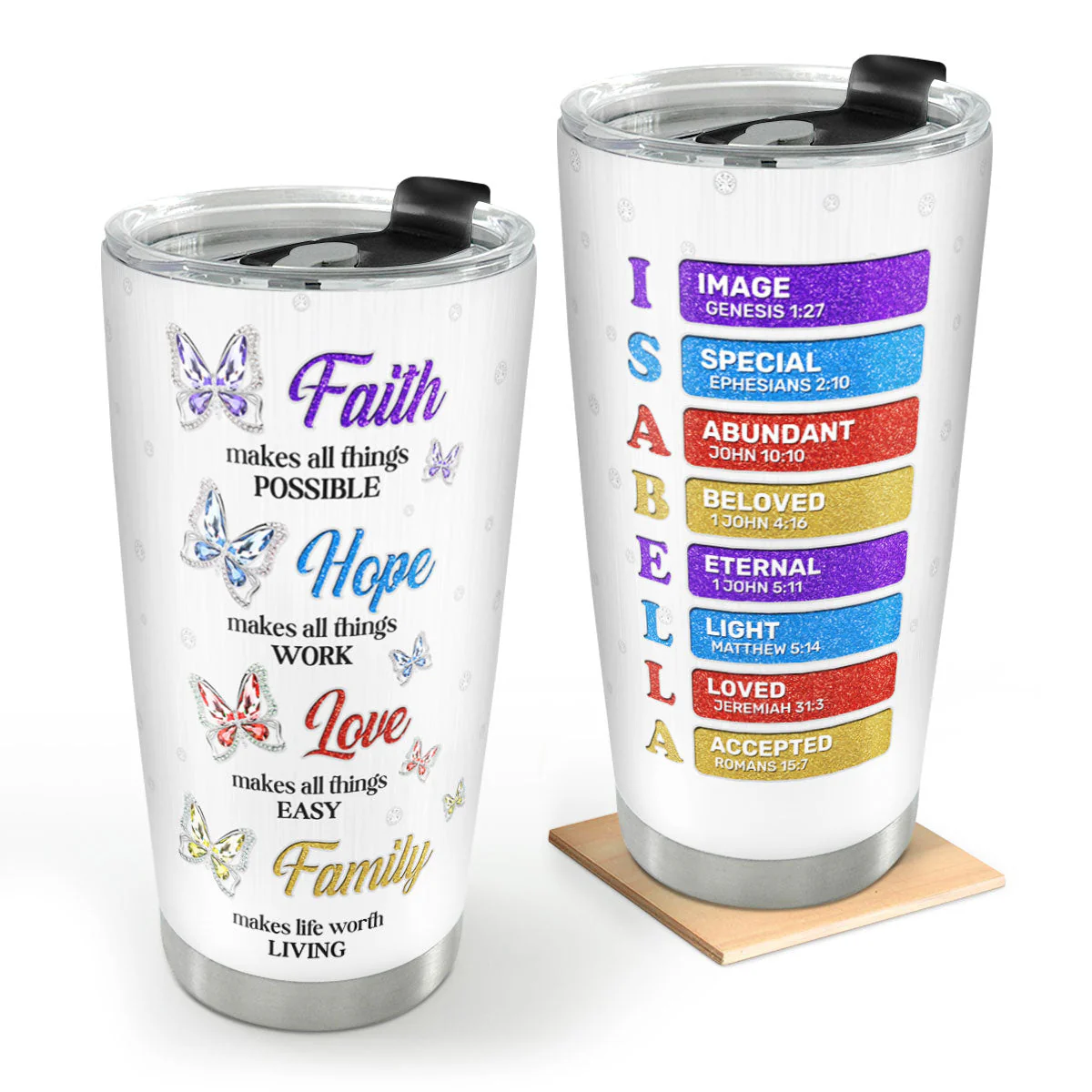 Faith Makes All Things Possible - Personalized Stainless Steel Tumbler - Gift For Her | HN02