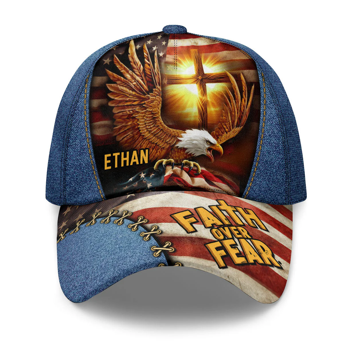 Faith Over Fear - Personalized Classic Cap - Christian Gift For Him BA01