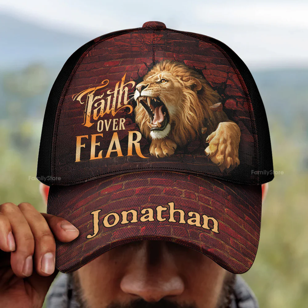 Faith Over Fear - Personalized Classic Cap - Gift For Dad, Husband, Grandpa HN02 - Image 2