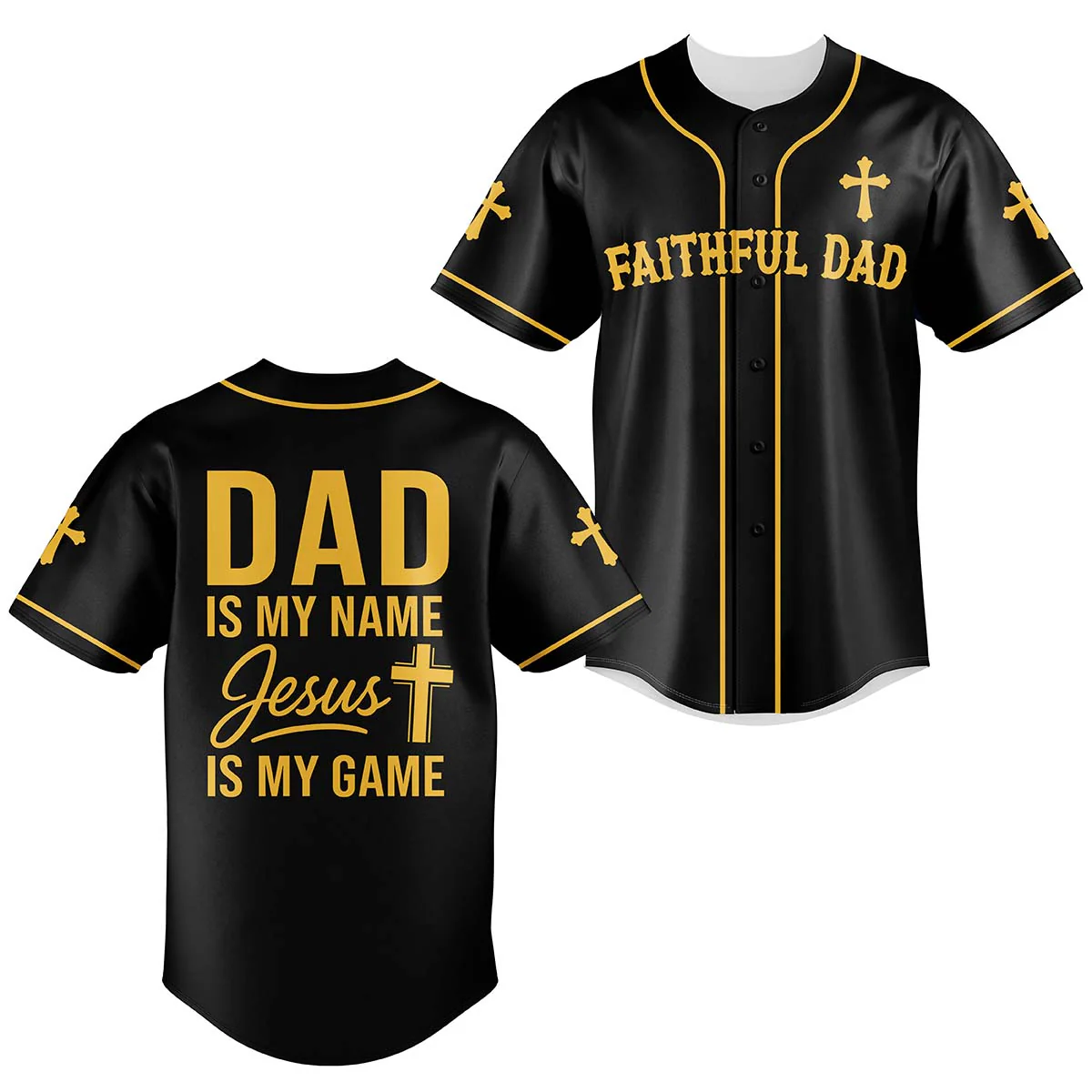Faithful Dad Baseball Jersey - Christant Gift For Him