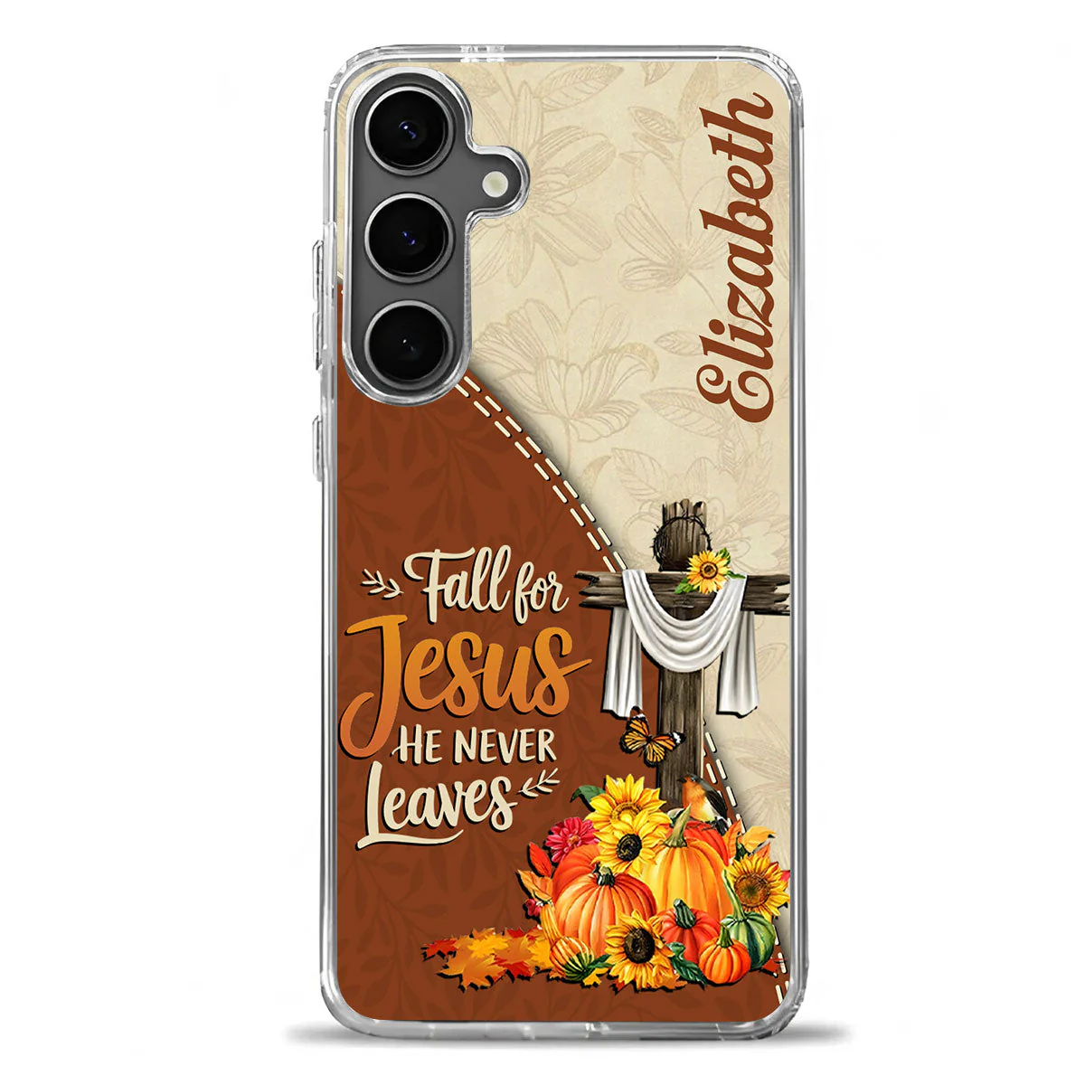 Fall For Jesus He Never Leaves - Personalized Phone Case TD118 - Image 2
