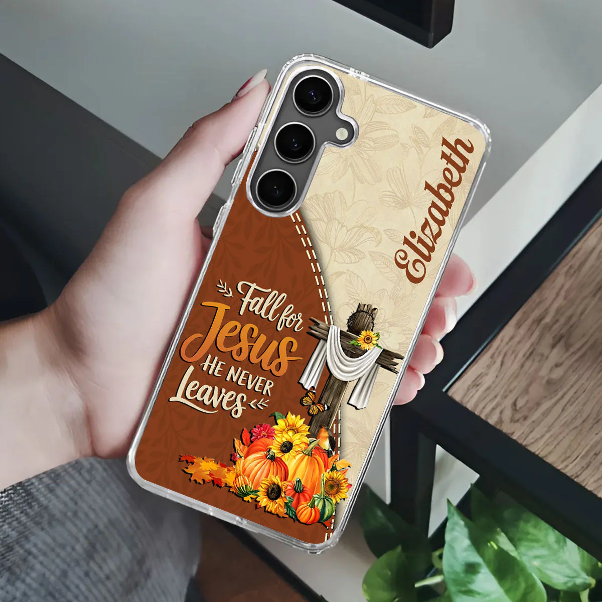 Fall For Jesus He Never Leaves - Personalized Phone Case TD118 - Image 4