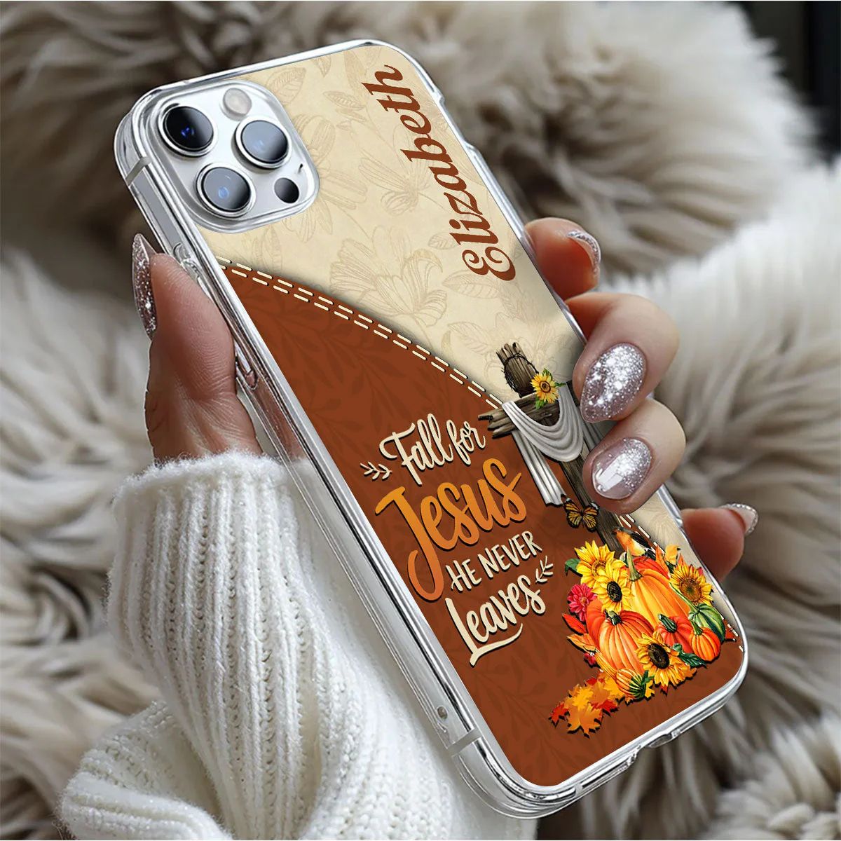 Fall For Jesus He Never Leaves - Personalized Phone Case TD118 - Image 5