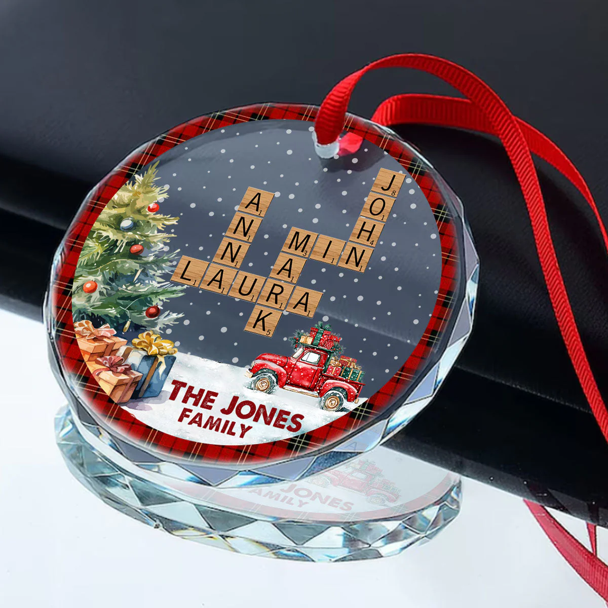 Family Forever - Personalized Glass Ornament - Image 2