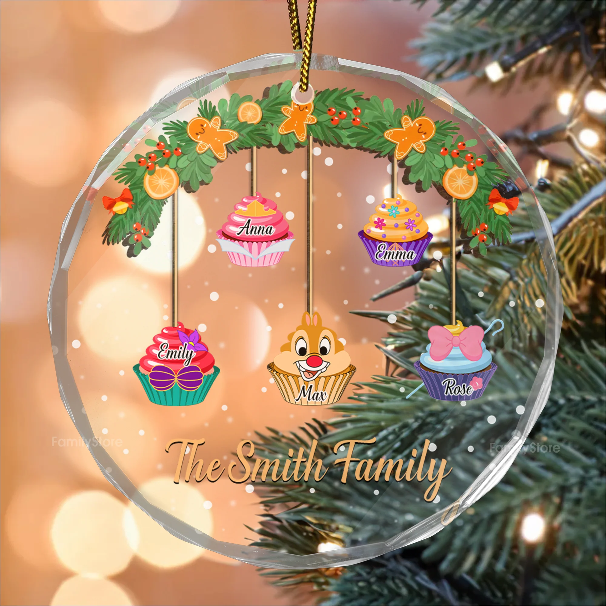 Family Is The Best Part Of Christmas - Gift For Family - Personalized Glass Ornament - CL31 NA94 - Image 2