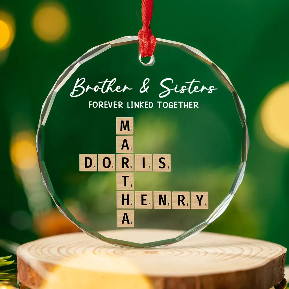 Family Roots Keep Us Together - Personalized Glass Ornament - Christmas Gift For Family, Brother, Sister HH01 - Image 3